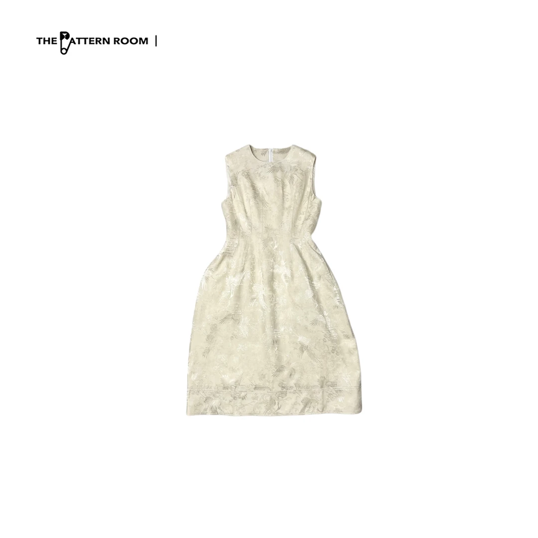 The pattern room | 盛夏白瓷龙骨收腰花瓶立裁无袖连衣裙