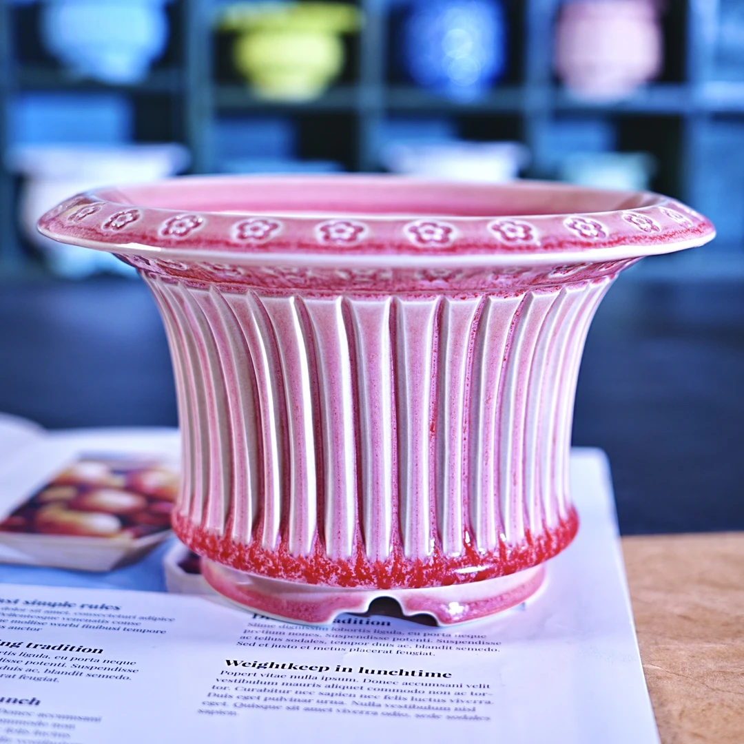 景德镇手工多肉花盆万象米哈内口14.7m外高10.5cm