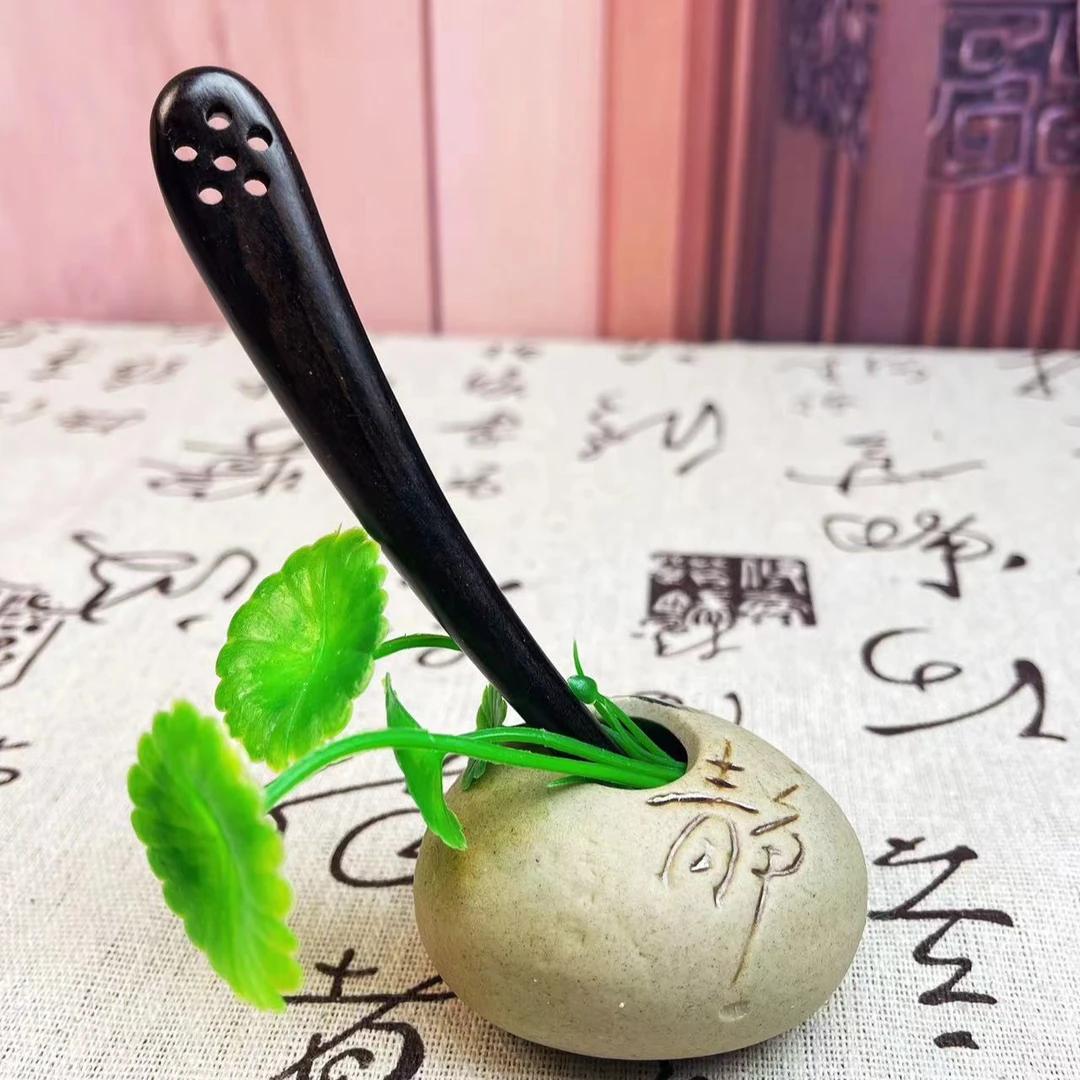 黑檀木复古盘发簪子绿檀短款簪子日常简约上班族