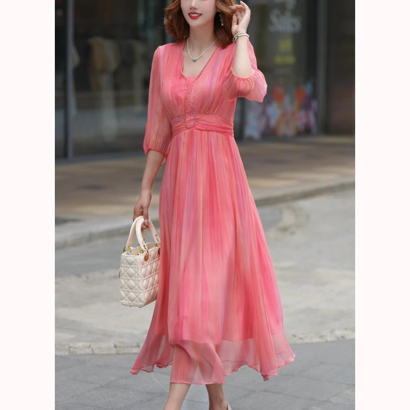 【现货+运费险】名媛风超仙礼服裙高级感收腰度假风连衣裙NX768