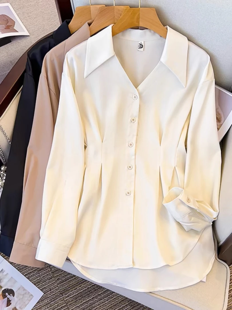 A041-A050（只进不出 谨慎下单）翻领洋气时尚小众气质衬衫女