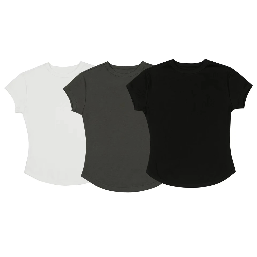 【坤姨专属】“时髦攻略”纯色气质显身材圆领短袖T恤