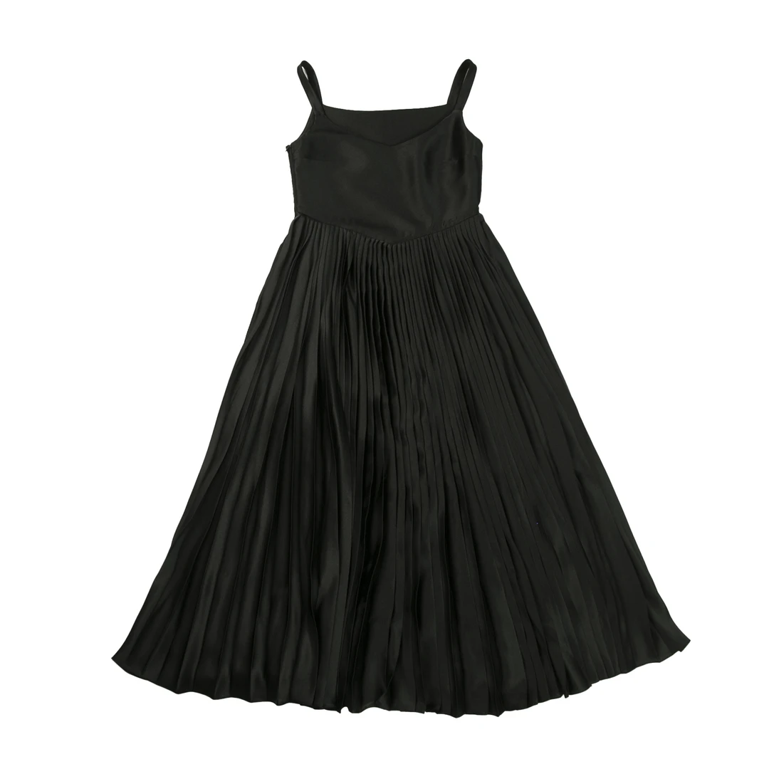 【坤姨专属】“芭蕾舞”赫本风 修饰典雅  轻奢百褶吊带连衣裙