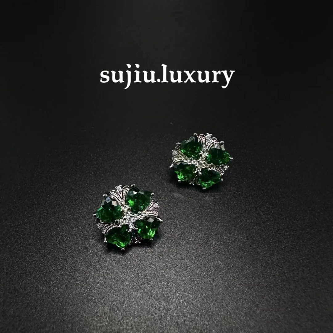 铜合金耳饰 《幸运草》简约时尚轻奢气质幸运耳饰耳钉耳坠6196