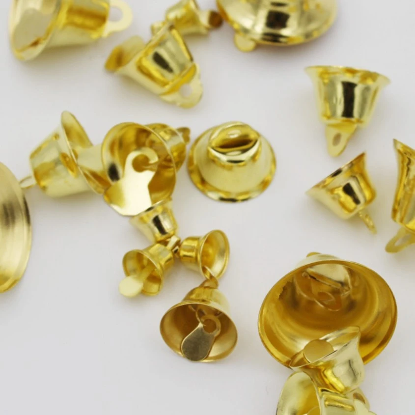 开口喇叭铃铛 镀仿金色彩色舞蹈圣诞铃铛 DIY 圣诞节装饰配件风铃