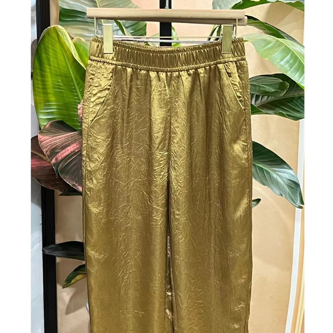 【醋酸九分哈伦】100醋酸夏款行走的空调锥形裤小脚裤女裤休闲女裤