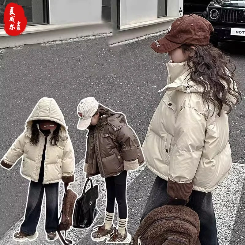 【棉衣小孩中小加厚轻薄棉服婴儿儿童新生棉袄冬季】短款时尚亲子