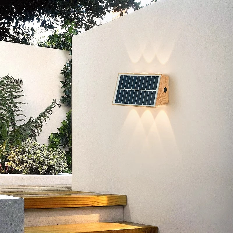 太阳能户外壁灯庭院花园围墙别墅防水灯上下发光装饰氛围洗墙壁灯