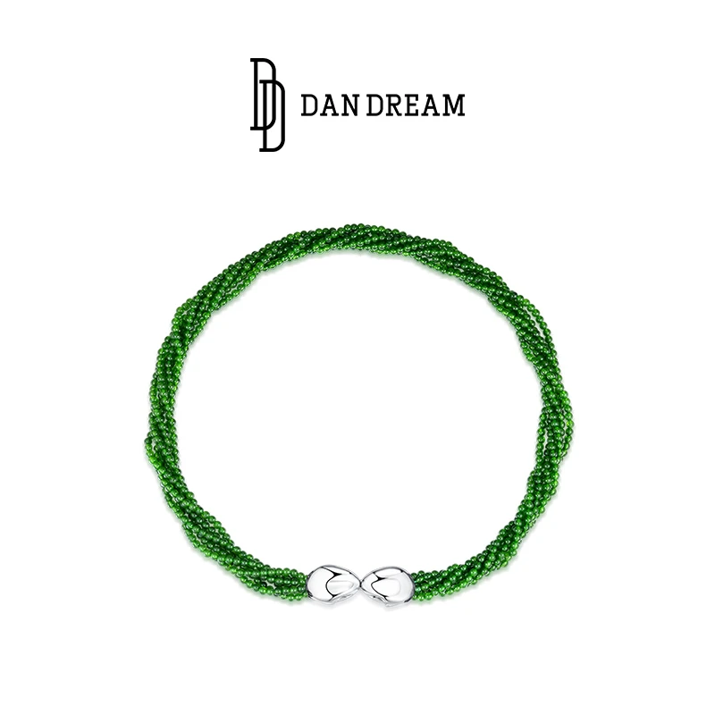 DANDREAM 铜合金石英石项链 肆蛇绿影项链轻奢新中式穿搭小众设计