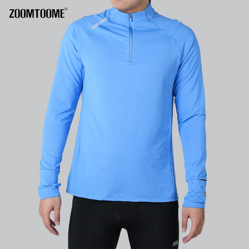 ZOOMTOOME众同秋冬热卖男士半拉链专业跑步长袖速干透气针织T恤