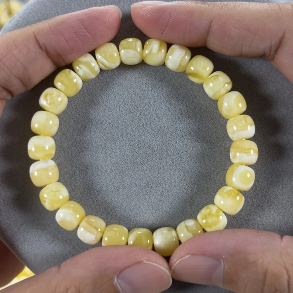 【闪购商品】蜜蜡手串未镶嵌黄白花