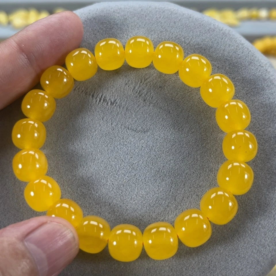 【闪购商品】蜜蜡手串未镶嵌乌料焦皮同料橘红