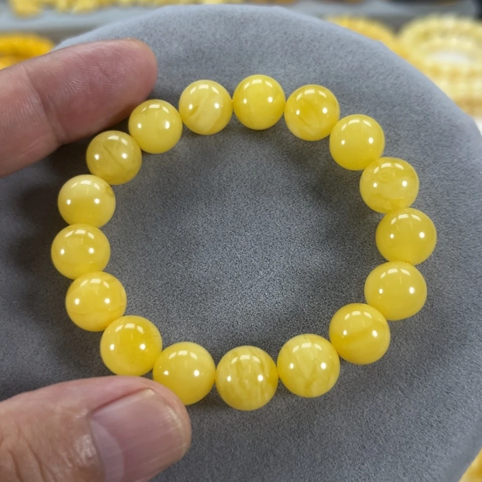 【闪购商品】蜜蜡手串未镶嵌纯天然俄料鸡油黄