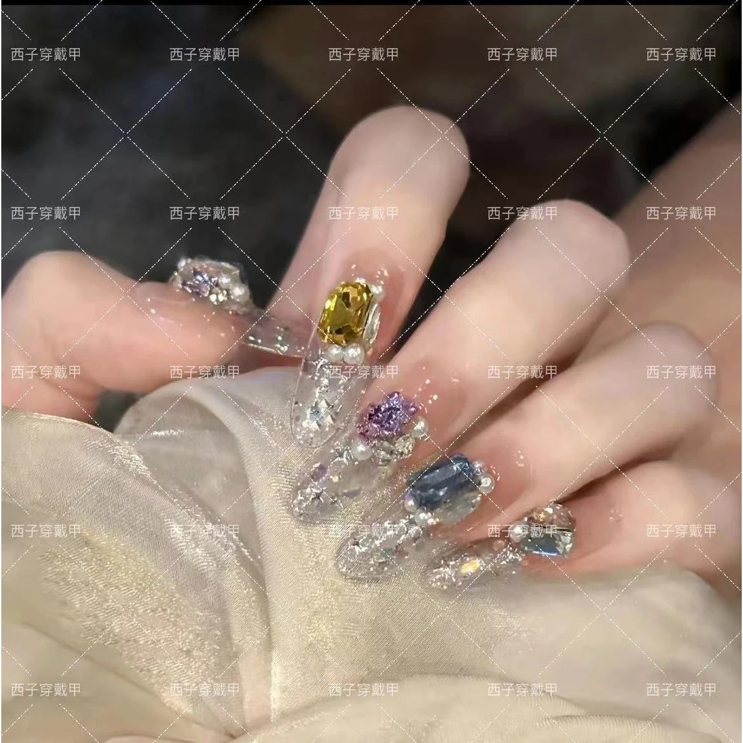 【浮世三千】手工穿戴甲气质款光疗美甲