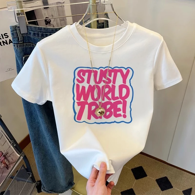 韩版童装白色纯棉短袖t恤夏季多巴胺休闲百搭小众女童宝宝上衣潮