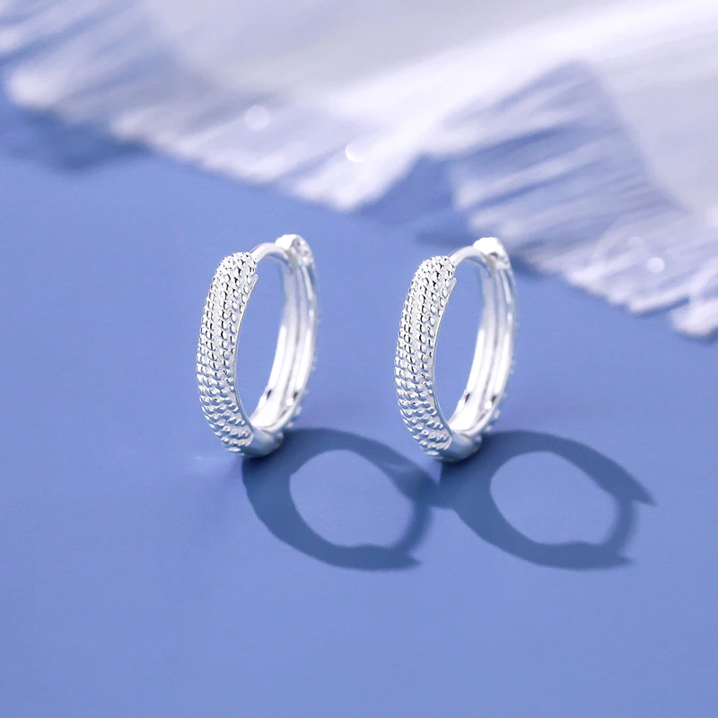 足银耳饰 设计感耳扣女小众耳环圈纯银养耳洞洗睡免摘秋新款饰品