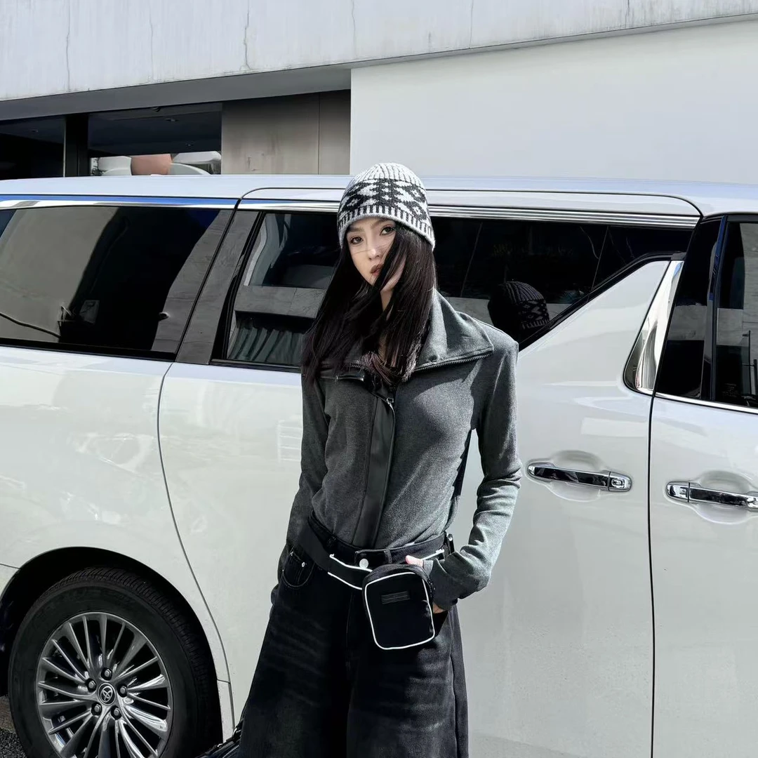 【XILIN ALIN 繁星】（NO退NO换）拼接修身显瘦百搭上衣女士秋冬潮流