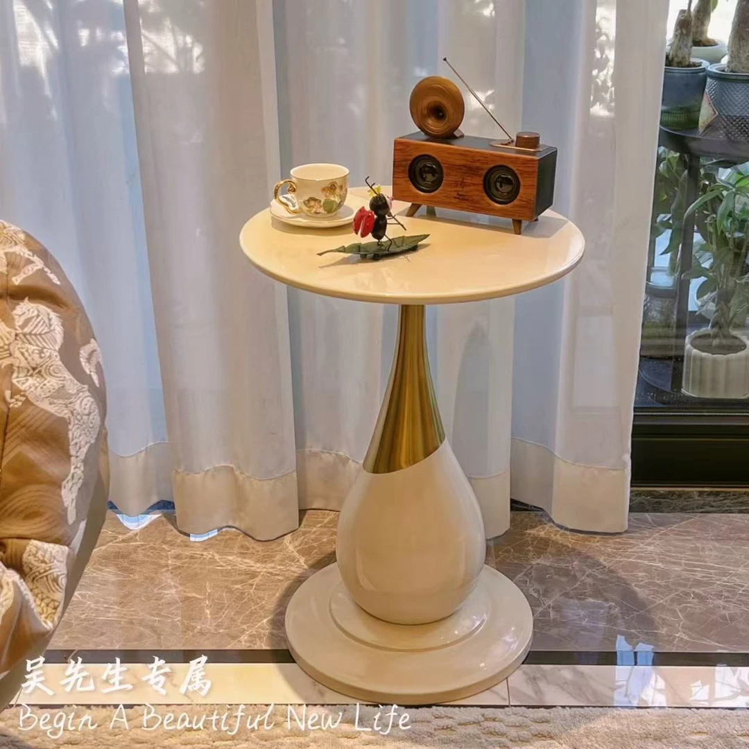 创意奶油几小铁艺沙发轻奢边几极简简约客厅茶几现代床头圆桌角几