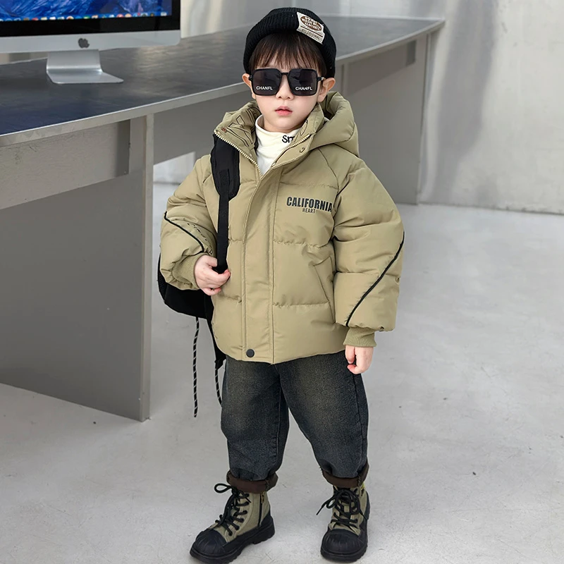 棉袄儿童冬装男女童冬季加绒加厚款宝宝韩版棉服连帽洋气