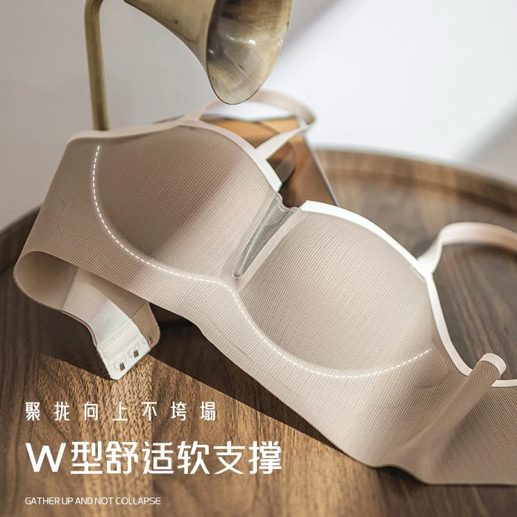 女士内衣女小胸聚拢调整型防下垂蕾丝无钢圈文胸云朵胸罩舒适无痕