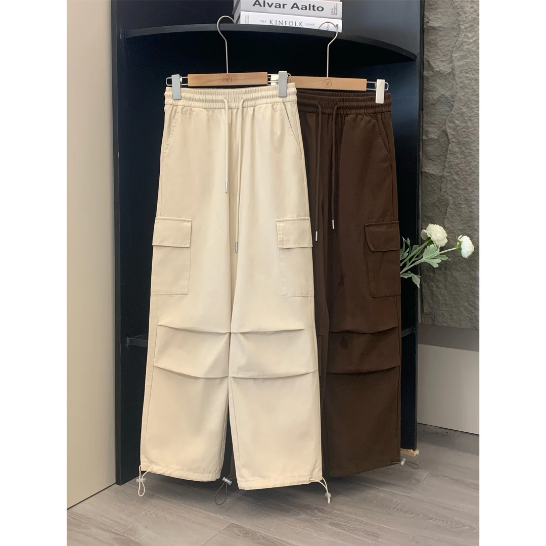 小个子圆圆24095新款美式工装裤女秋季设计感小众高腰阔腿休闲裤