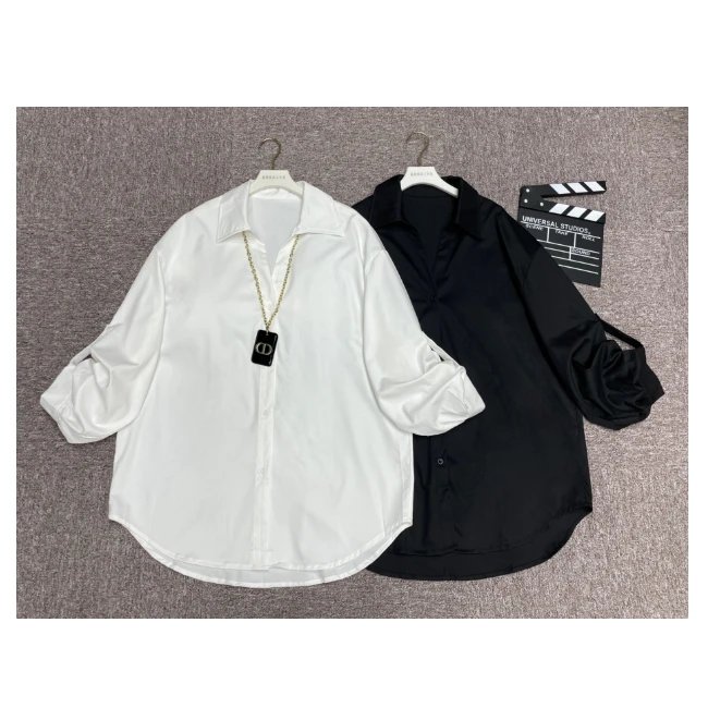 【鑫蕾】简约休闲衬衫女宽松洋气显瘦衬衣28019