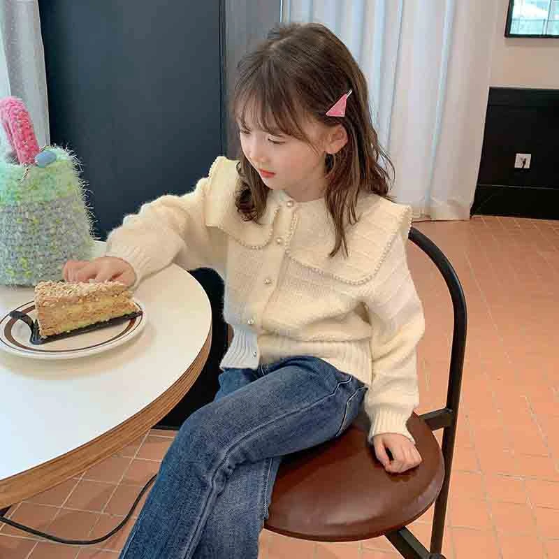 女童毛衣开衫童装2025春装新款儿童洋气针织衫宝宝春秋小香风外套