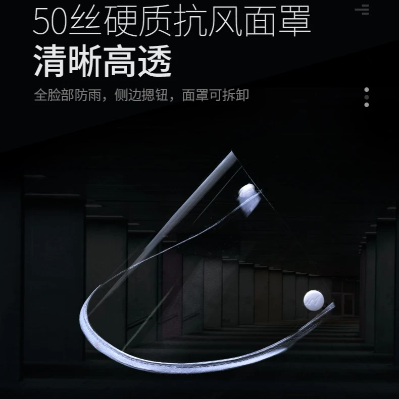 【旺雨专用】三帽檐提花双人面罩遮脸硬质高透清晰雨衣防暴雨新款