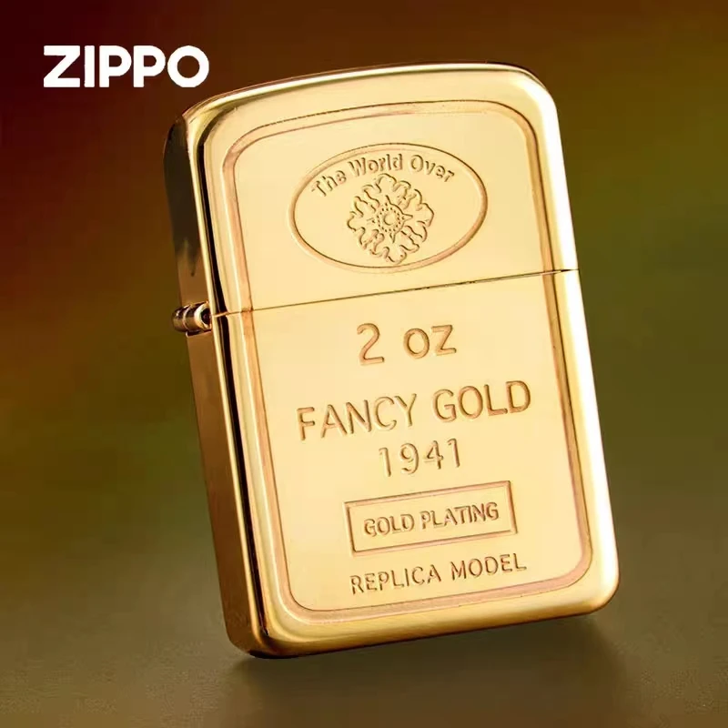 Zippo打火机1941复刻小金砖钛金镜面防风经典个性男士