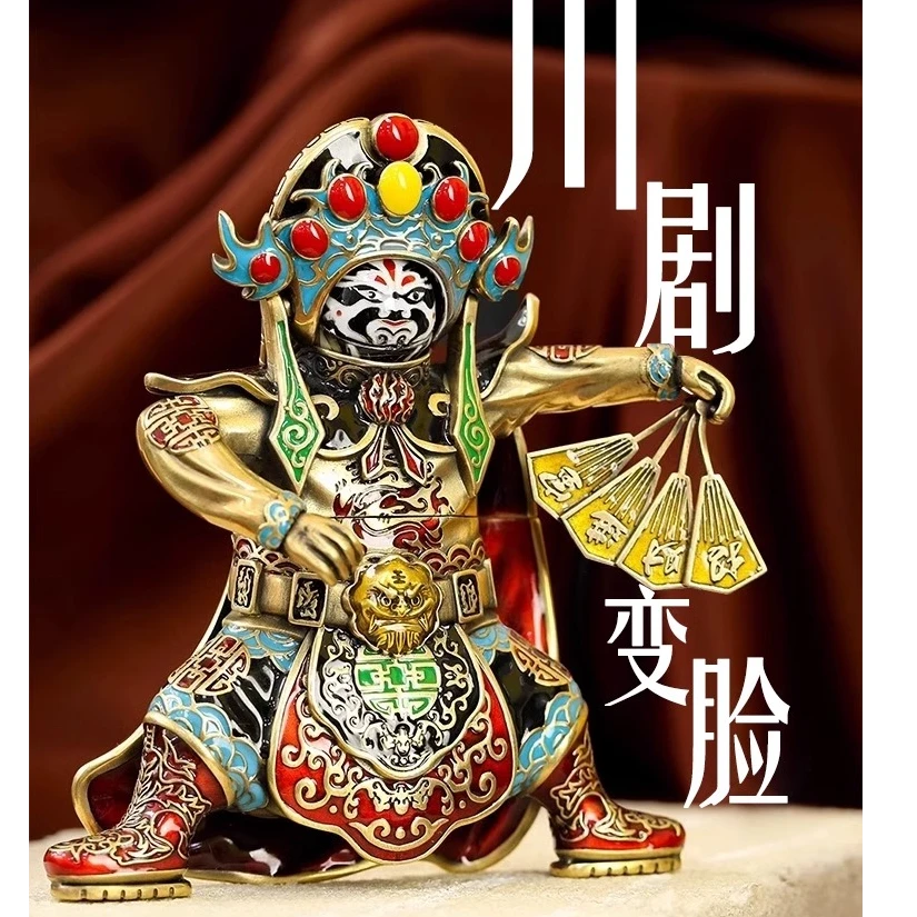 Zippo打火机川剧变脸夜光外壳镀金珐琅彩国风防风打火机DYH1X1