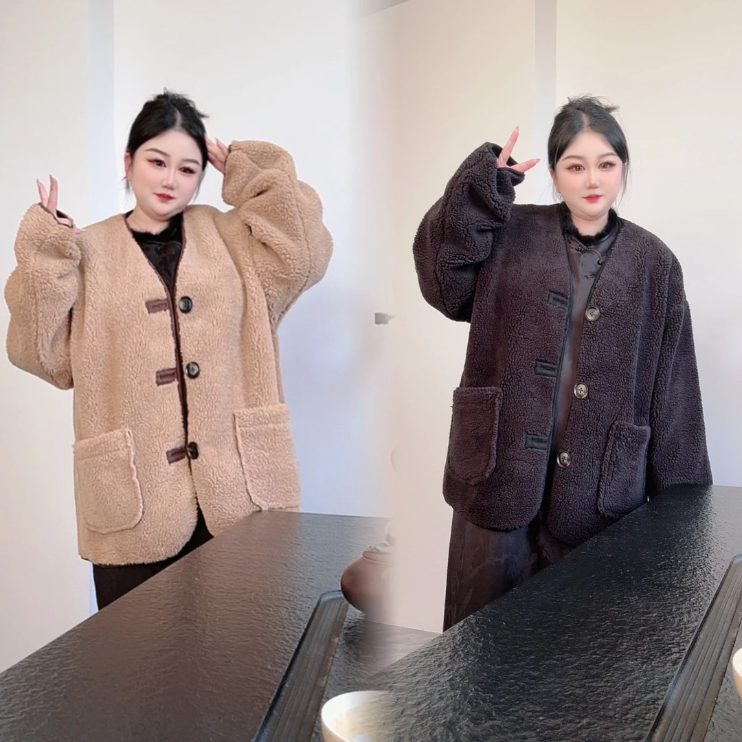 清仓断码号no退no换【冬溢】新中式长袖毛绒上衣保暖外套上衣