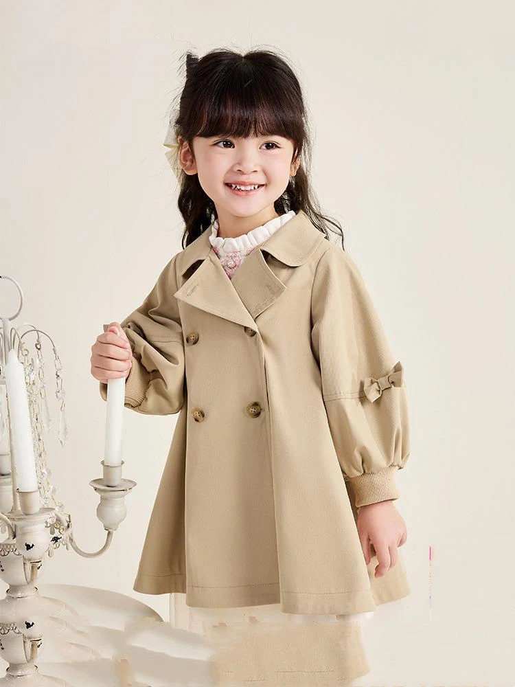 童装女童外套2024秋装新款儿童风衣英伦宝宝中长款洋气时尚上衣潮