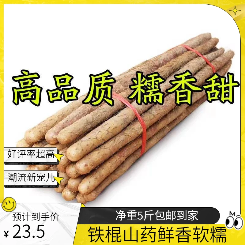 高品质新鲜采挖铁棍山药软糯粉面小白嘴正品垆土铁棍5斤50cm以上
