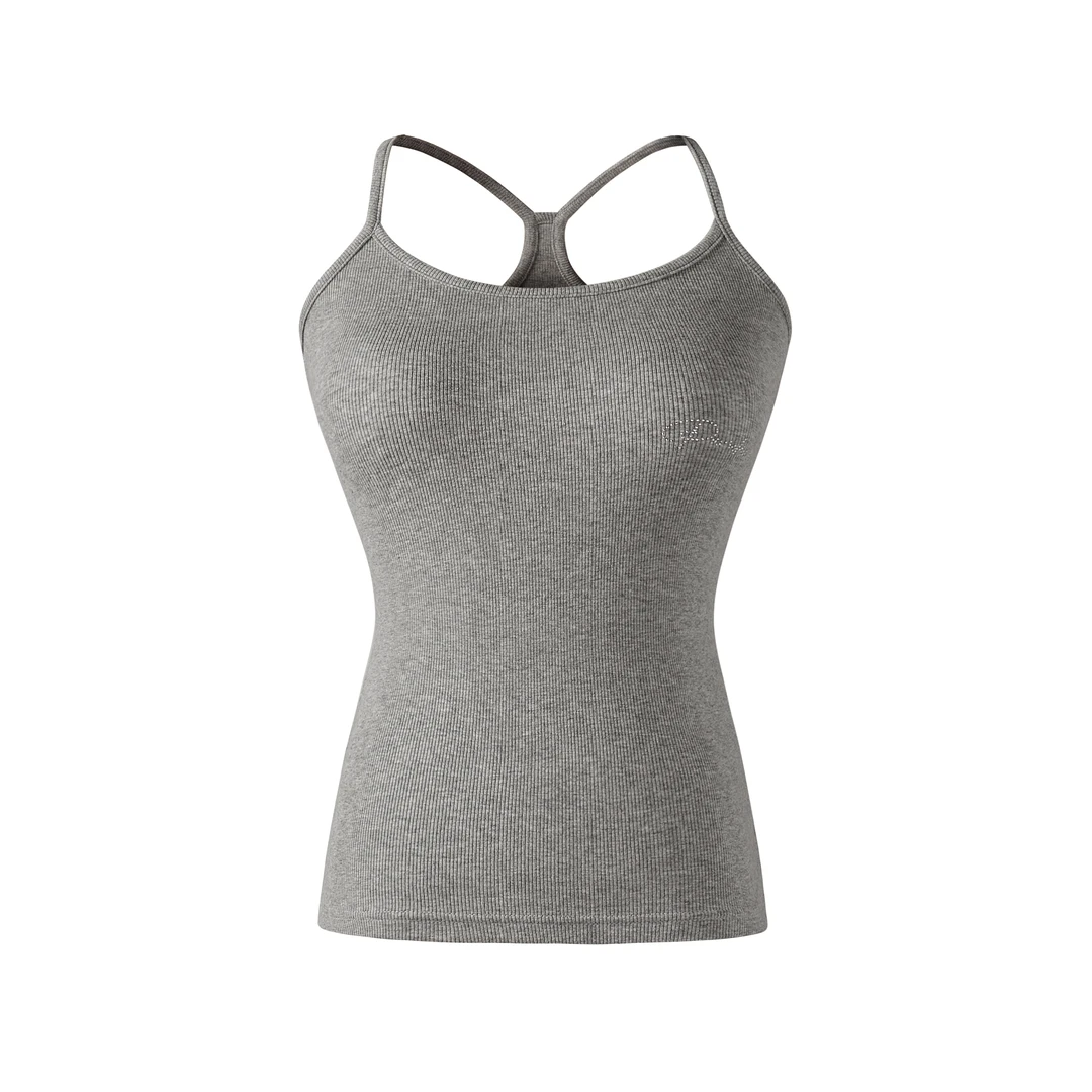 PUNCHUN 2.0版本烫钻背心 高弹显瘦修身百搭细肩带辣妹莫代尔吊带