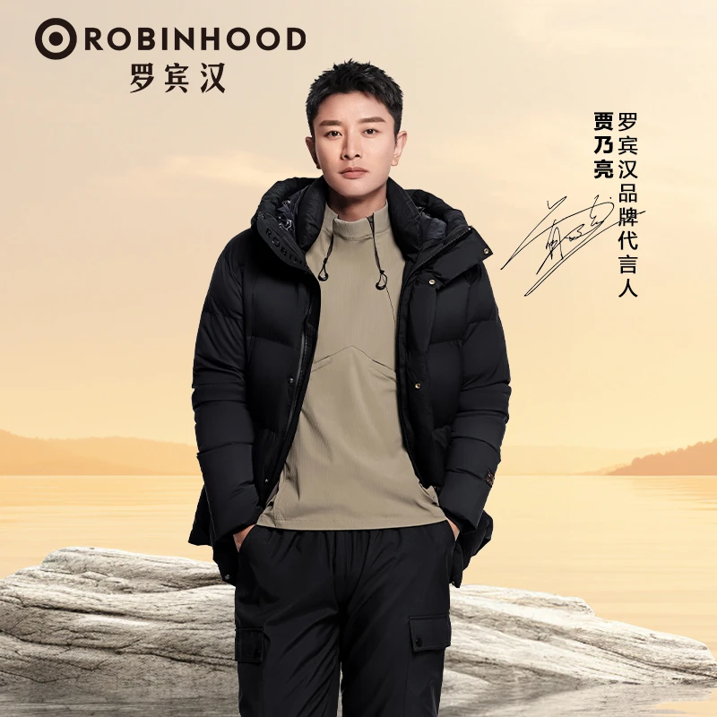ROBINHOOD黑钻系列户外短款鹅绒服加厚保暖情侣防风羽绒服外套