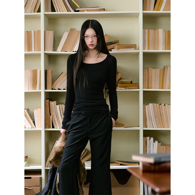 【LaLuneDuCiel】年终狂欢季圆领T恤+背心叠穿打底衫LADS00587