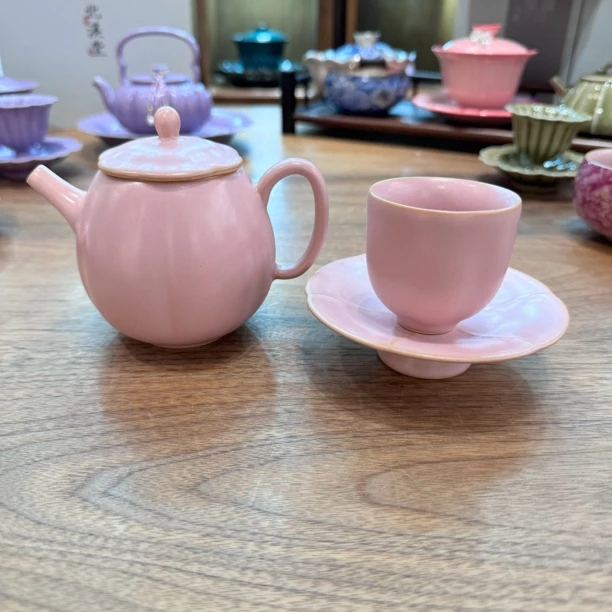 一心 粉色梅花壶功夫茶具A11147