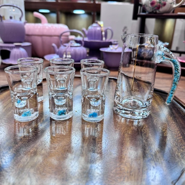家用无铅水晶玻璃白酒杯创意中式小酒盅单只装A11372不包含茶盘