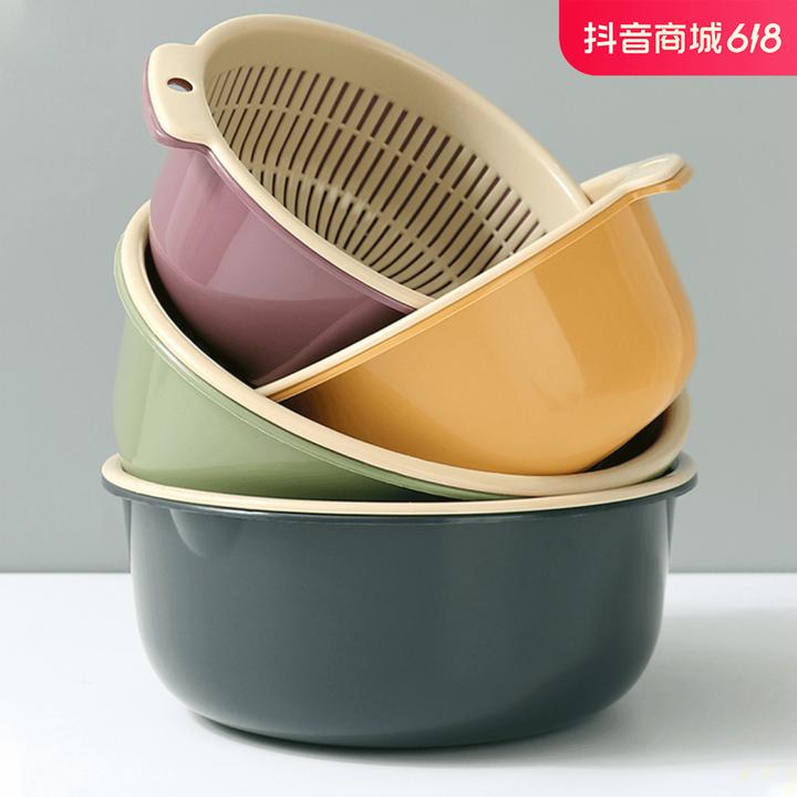 双层洗菜盆学生宿舍沥水篮子菜蓝家用厨房可爱收纳盒大容量洗澡篮