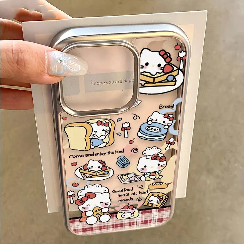 电镀相框糕点凯蒂适用iPhone161514pro手机壳13苹果12肤感X防摔11