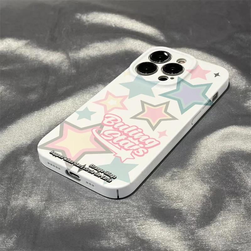 适用【苹果/华为/oppo/vivo/小米】菲林全包英文星星手机硬壳卡通女