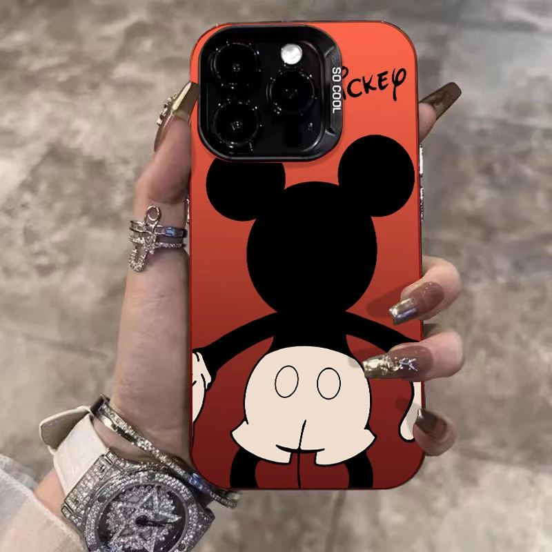 适用【苹果15/华为mate60pro】 彩银背影米奇手机壳创意全包个性