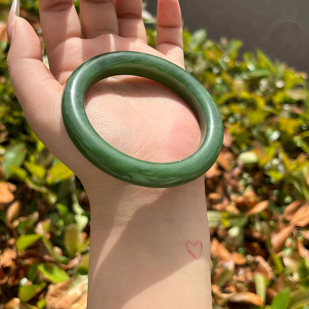 【龍韵祥】和田玉碧玉猫眼肉贵气抬肤色款手镯