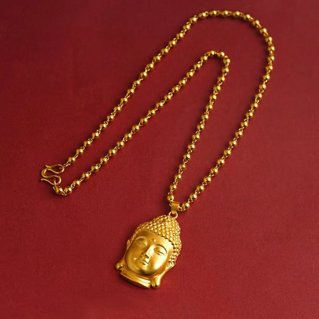 铜合金项链 卡4珠珠项链配佛头精工版