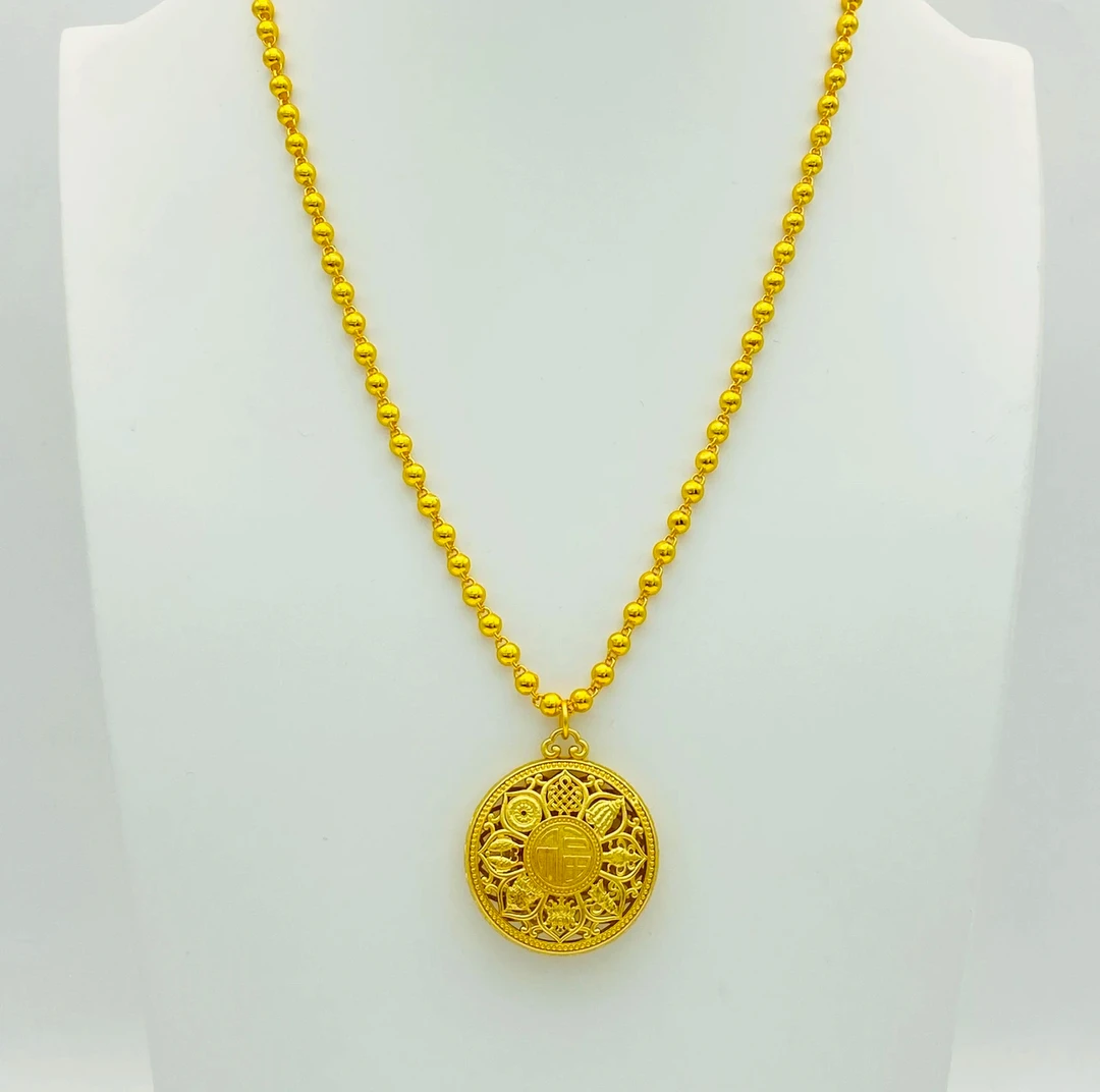 铜合金项链 卡4珠珠项链配八宝罗盘精工版2