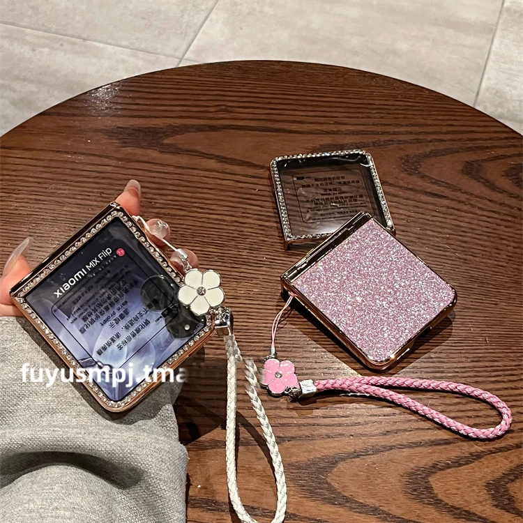 适用小米mixflip2手机壳超薄荣耀magicvflip2女手链镶钻电镀purax