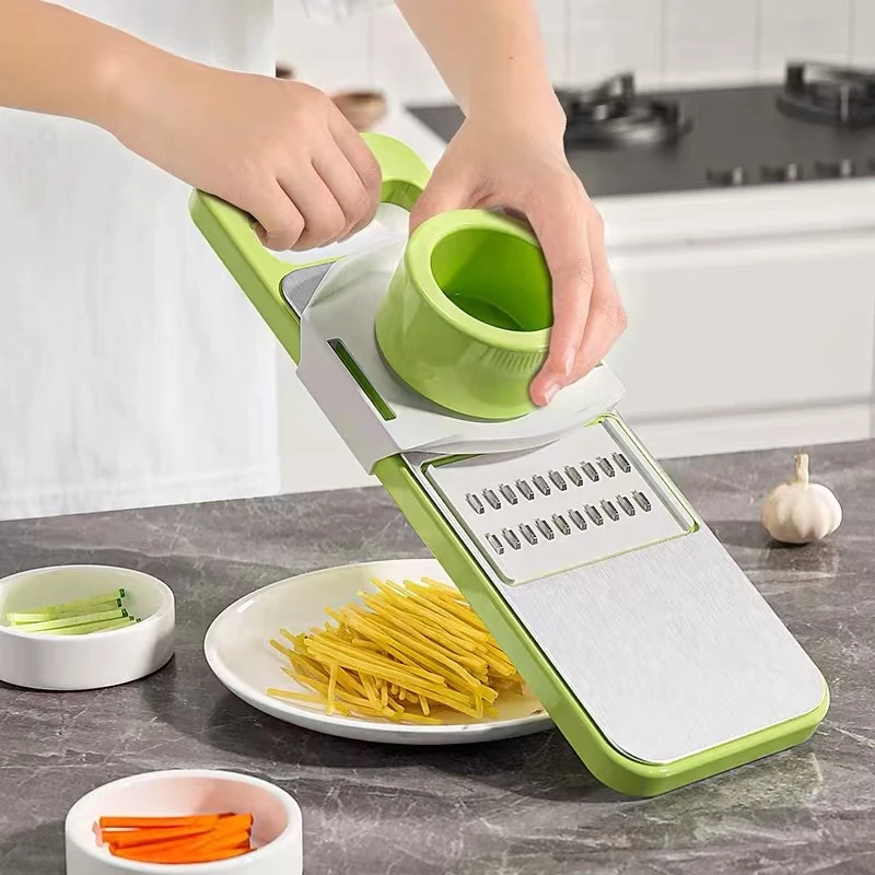 【厨房专用】卡槽切丝刨丝器多功能切菜器不锈钢面板切菜个护护手器