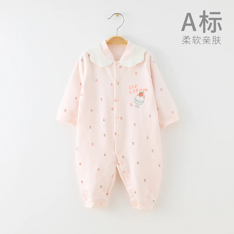 2A927泡泡雪新生儿连体衣6-12个月春秋季婴儿无骨哈衣宝宝爬服