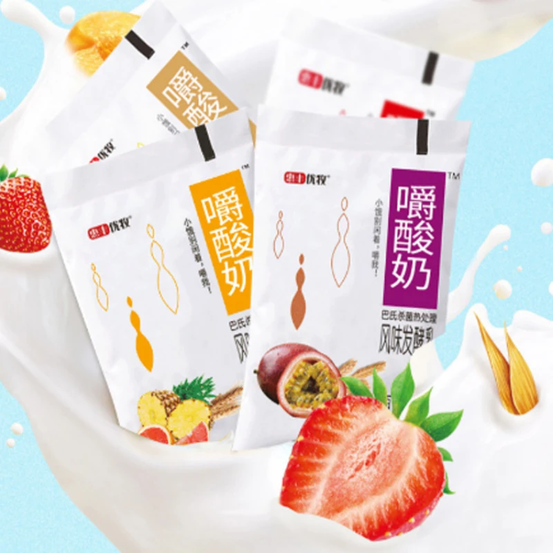惠丰优牧嚼酸奶草莓+燕麦170g/袋