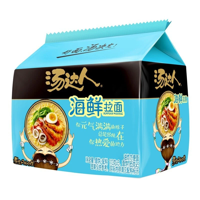 统一汤达人海鲜拉面五合一113g*5/包